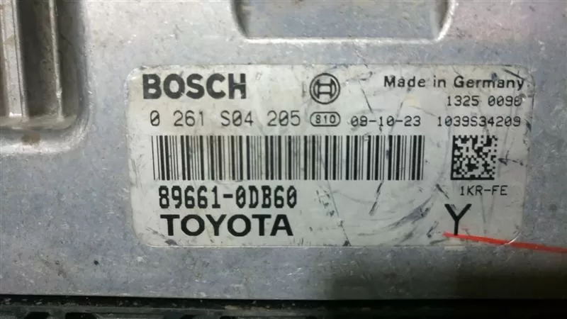 TOYOTA AYGO YARIS 1.0 BOSCH 0 261 S04 205, 0261S04205 89661-0DB60