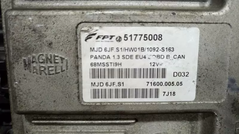 Fiat Panda 1.3, MJD 6JF.S1, 71600.005.04, 51775008