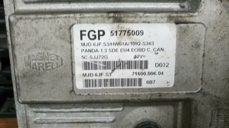 51775009,LANCIA 51775009; Engine Management Control Unit – Fiat motor beyni