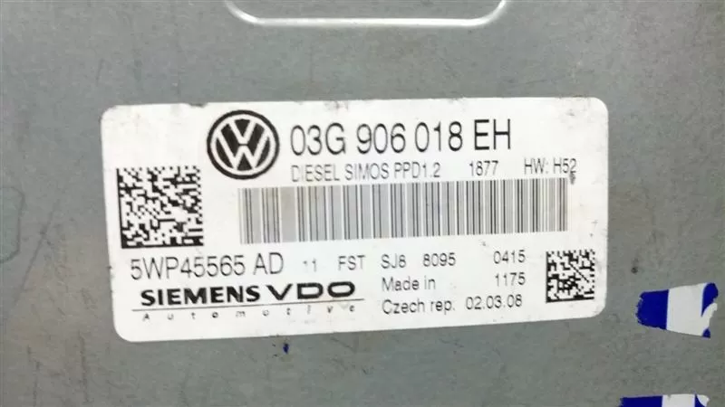 VW TOURAN 2.0TDI 03G906018EH 5WP45565AD PPD 1.2