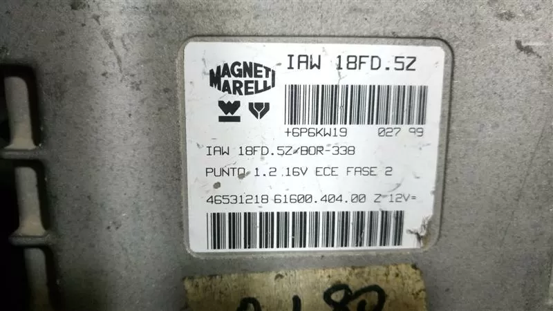 FIAT PUNTO 1.2 ENGINE CONTROL MODULE UNIT ECU 46531218 IAW18FD5Z
