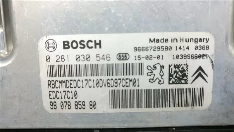 BOSCH 0281030546 EDC17C10 9807885980