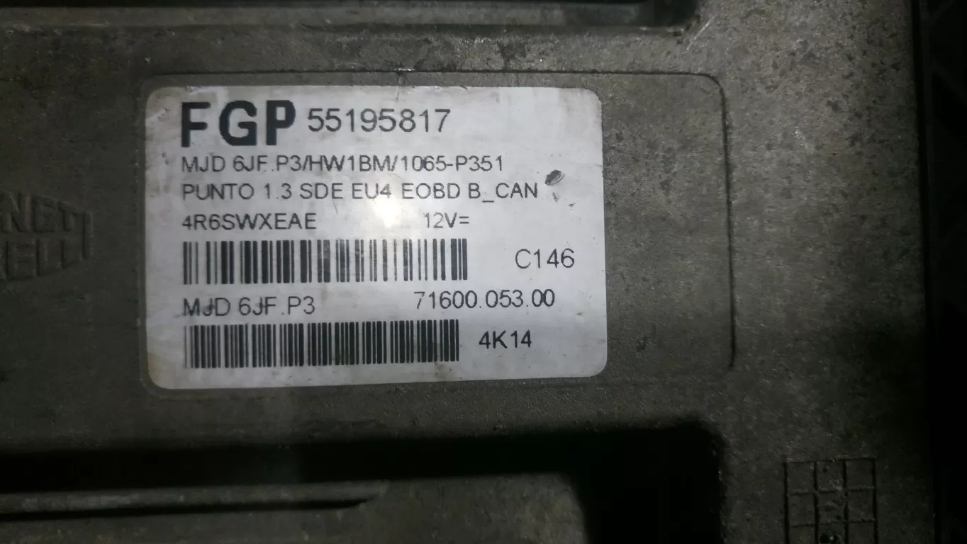 55195817 FİAT PUNTO 1.3 MULTİJET BEYİN - MOTOR BEYNİ – Fiat motor beyni
