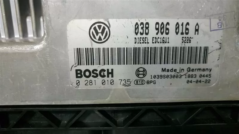 VW Transporter T5 EDC16U1 038906016A 0281010735 -