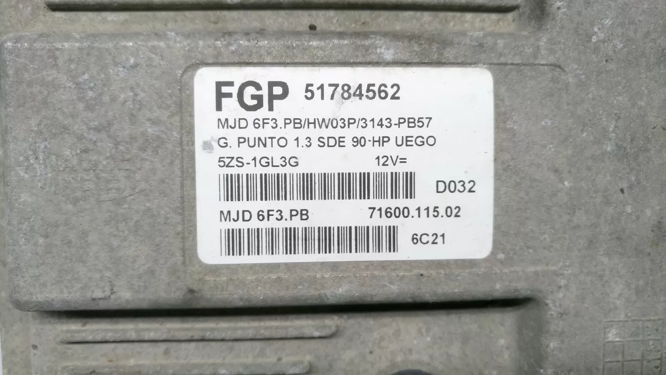 51784562 MJD6F3.PB Fiat Grande Punto 1.3 Multijet Motor Beyni