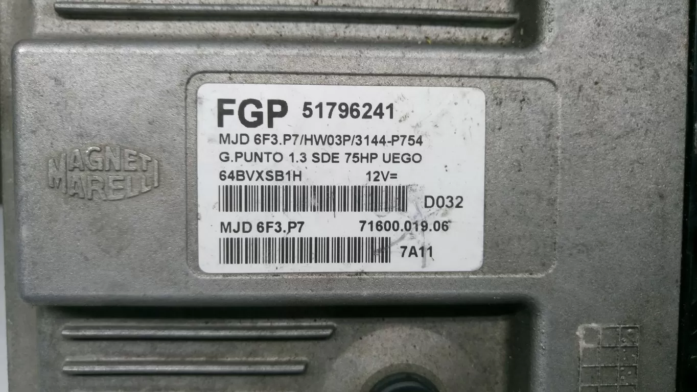 FİAT GRANDE PUNTO 1.3 MOTOR BEYNİ 51796241 - MJD6F3.P7 – Fiat motor beyni