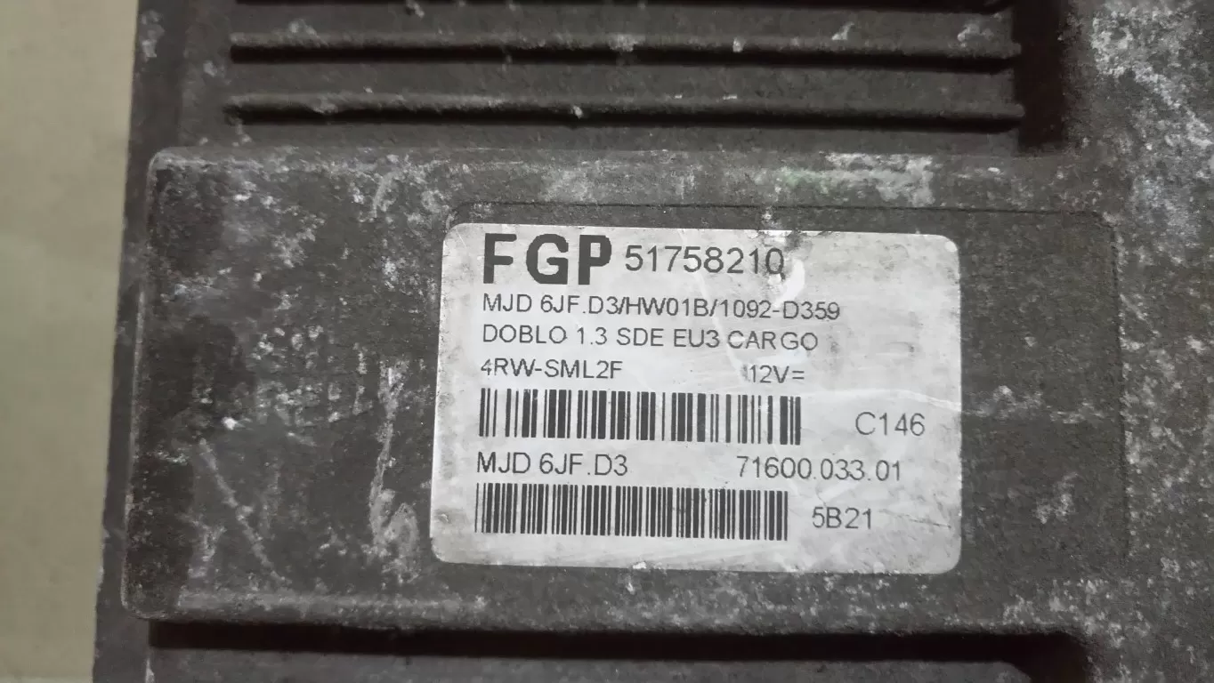 51758210 FİAT DOBLO 1.3 DİZEL MOTOR BEYİNİ MJD6JF D3
