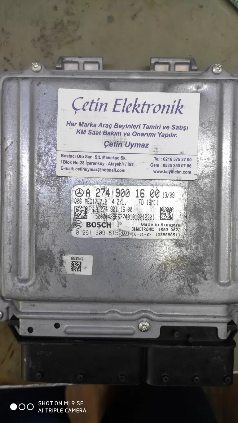 0261S09815 MERCEDES CLA-GLA MOTOR BEYNI A2748001600 A 274 800 16 00 SIFIRLAMA HAMLAMA YAPILIR BEYİNCİM.COM