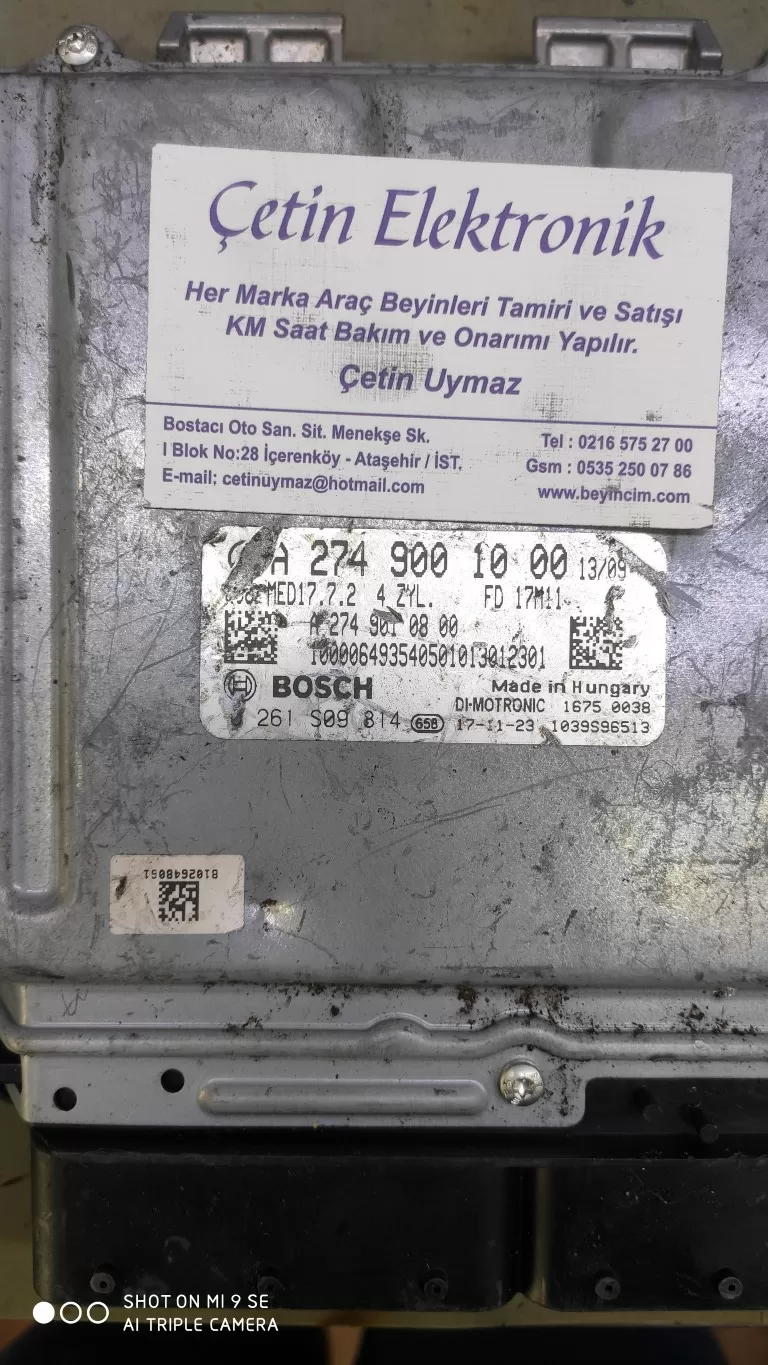 A 274 900 10 00 - A2749001000 - A 274 901 08 00 - A2749010800 - 0261S09814 - MED17.7.2 SIFIRLAMA HAMLAMA YAPILIR BEYİNCİ ÇETİN