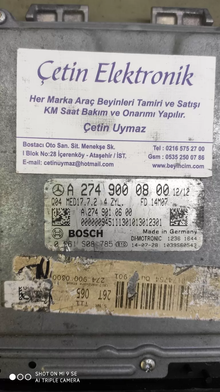 A2749000800 0261S08785 MERCEDES ECÜ SIFIRLAMA HAMLAMA YAPILIR BEYİNCİ CETİN