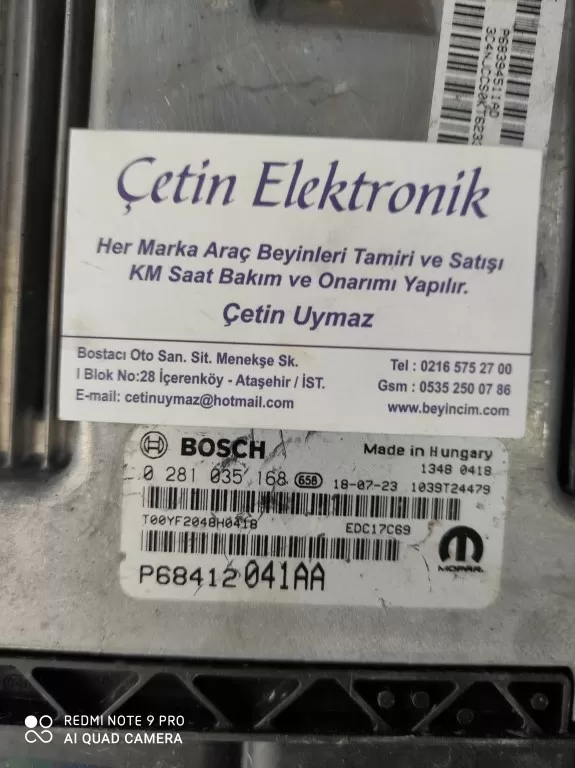 Jeep Compass P68412041AA 0281035168 EDC17C69 BEYİNCİ ÇETİN İSTANBUL BOSTANCI SANAYİ