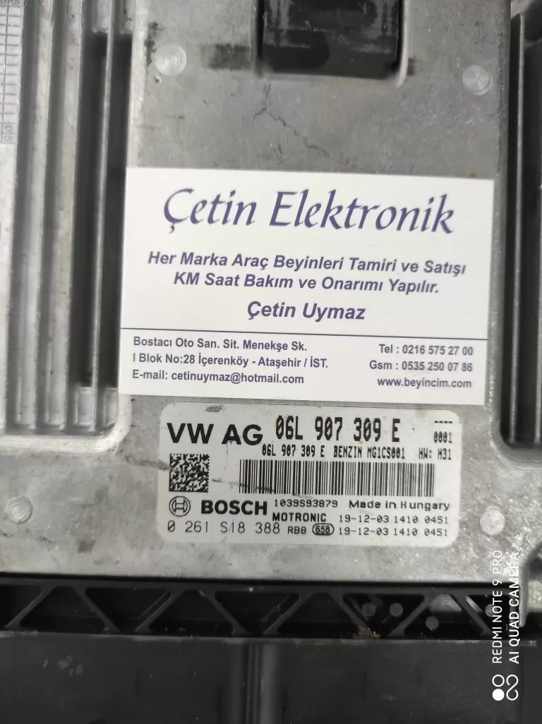 Motor Kontrol Ünitesi Benzinli MG1CS001 ECU 06L907309E Bosch 0261S18388 BEYİNCİ ÇETİN
