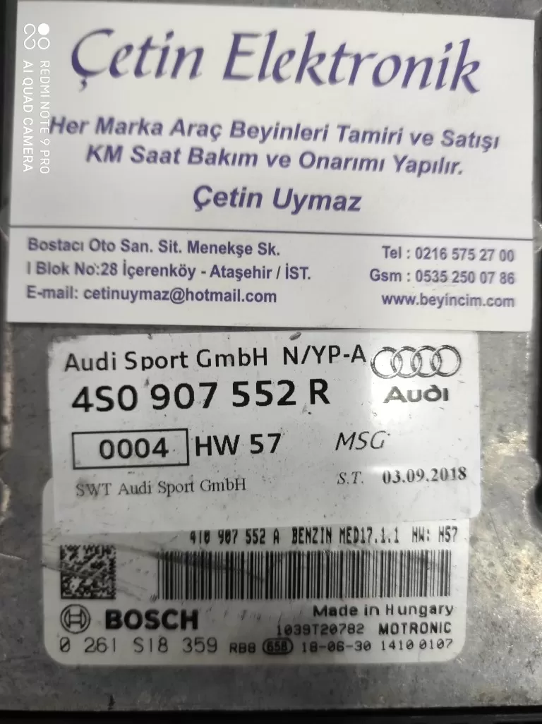 0261S18359-4S0907552R . MED17.1.1 . AUDI R8 4S0907552M
