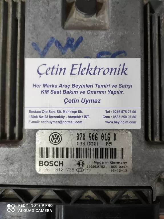 VOLKSWAGEN. 070906016D Bosch. 0281010736 EDC16U1 BEYİNCİM.COM
