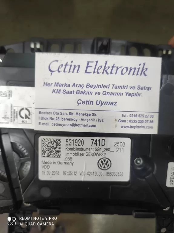 VW GOLF 7 . 5G1920741D BEYİNCİ CETİN