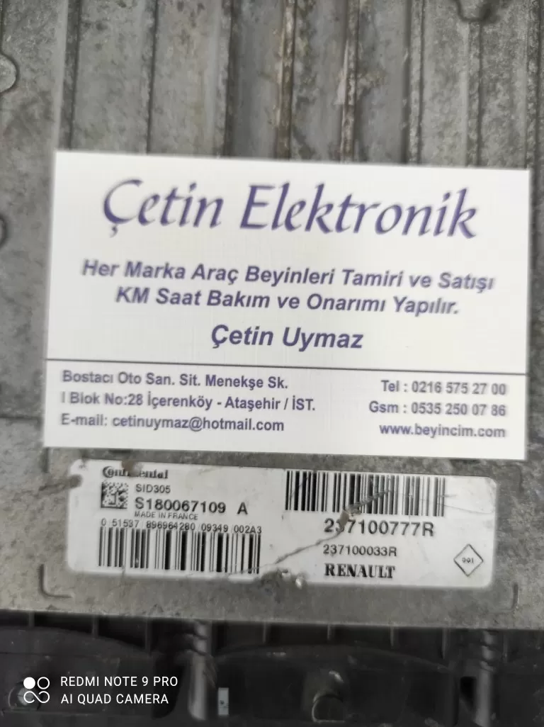 RENAULT FLUENCE 1.5 BEYİN 237100777R SID305 BEYİNCİM.COM