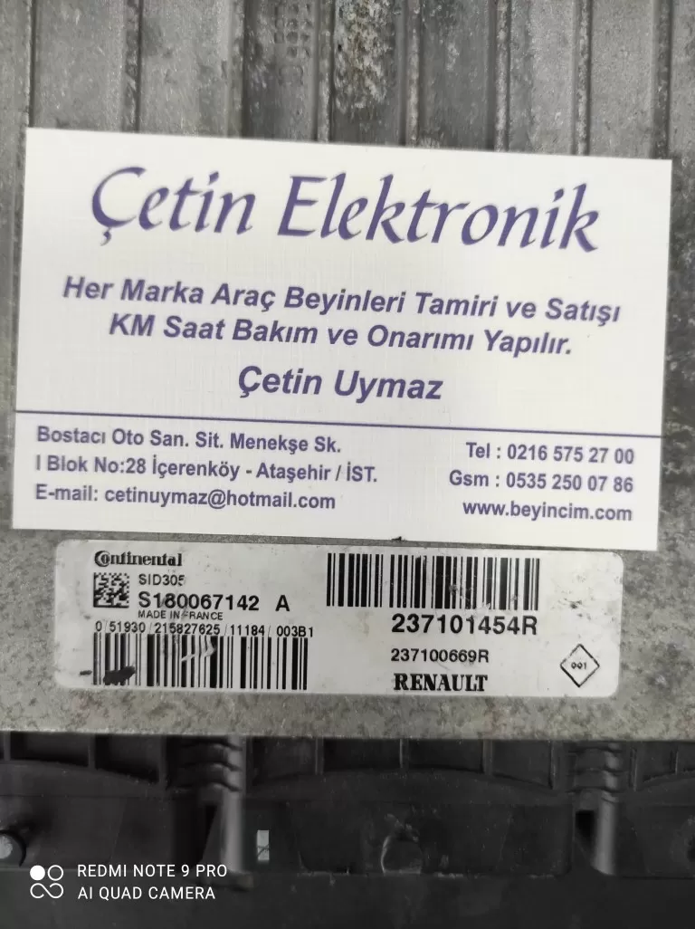 FLUENCE MOTOR BEYİN SID305 S180067142 A 237101454R 237100669R