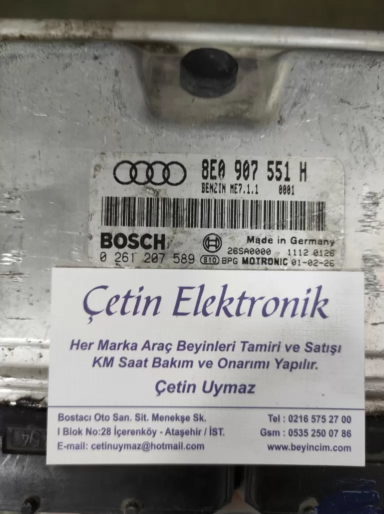 0261207589 8E0907551H AUDI BENZINLI MOTOR BEYNİ