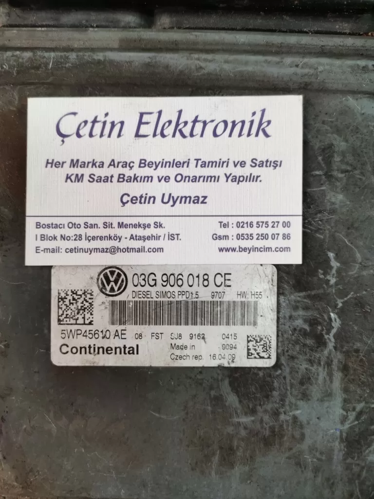 03G906018CE VOLKSWAGEN PASSAT 2.0 TDi MOTOR BEYNİ BEYİNCİ ÇETİN CETİN