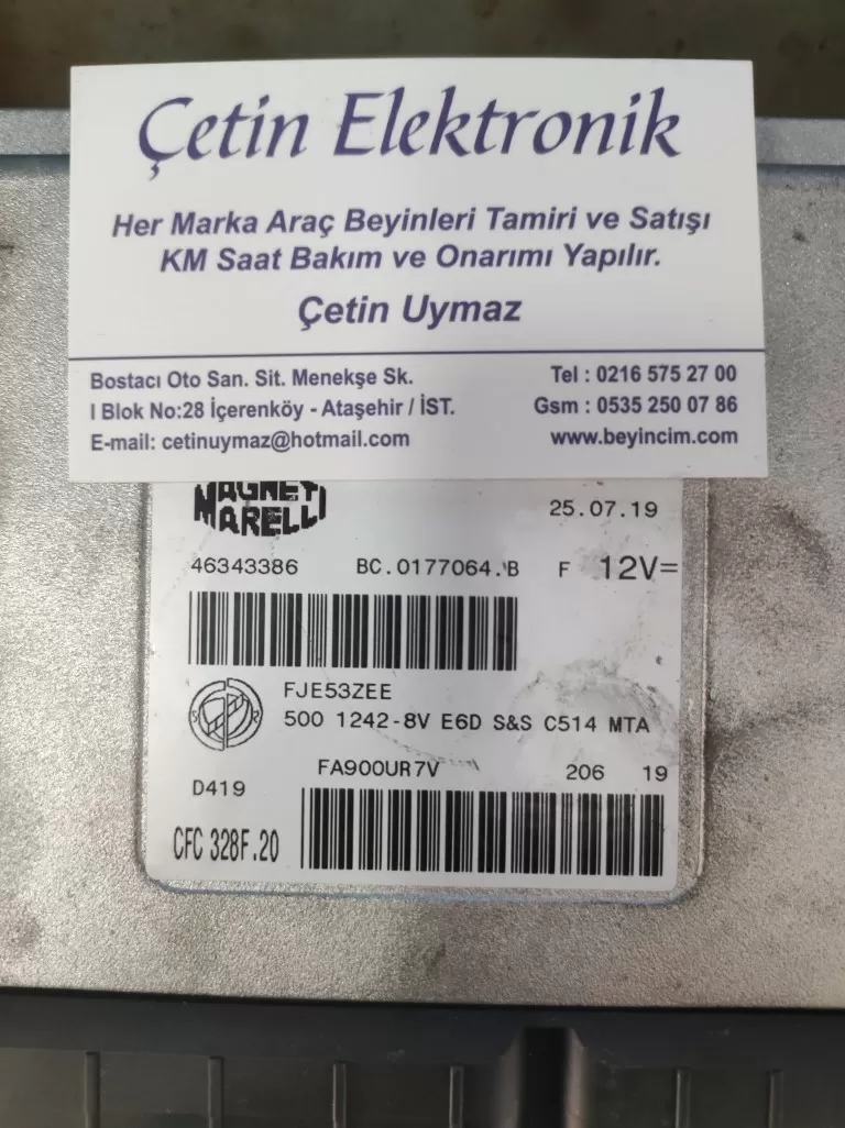 2013 2019 Fiat 500L 55246930 . 46343386 CFC 328F.20 BEYİNCİ CETİN – Fiat motor beyni