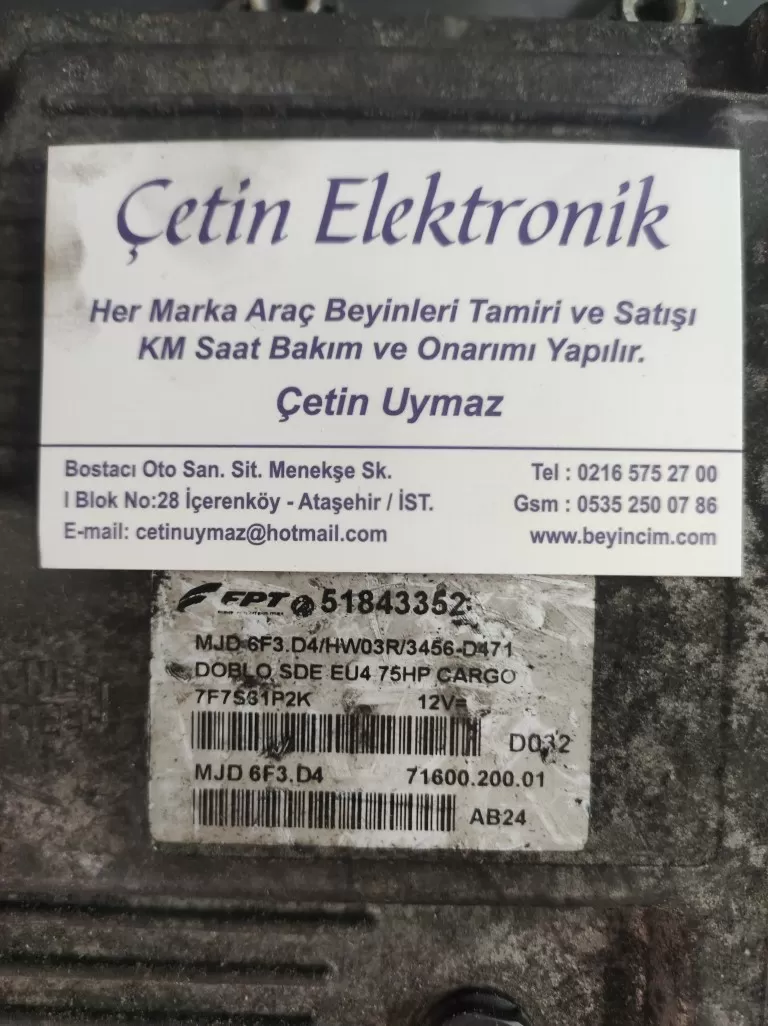 FİAT DOBLO 1.3 MOTOR BEYNİ FPT 51843352 7F7VI6F4J – Fiat motor beyni