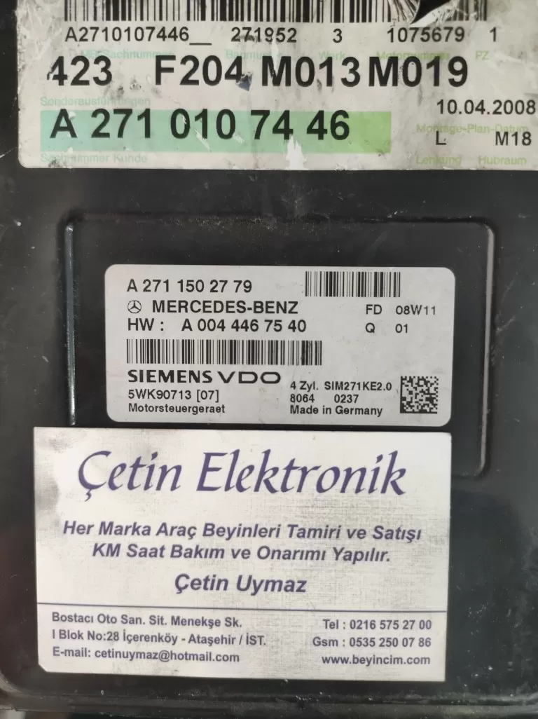 A2711502779 5WK90713 MERCEDES C-CLASS W204 MOTOR BEYNI