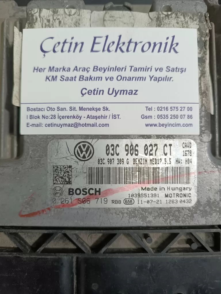 03C906027CT 0261S06719 MED17.5.5 VW SCIROCCO GOLF MOTOR BEYNİ BEYİNCİM.COM