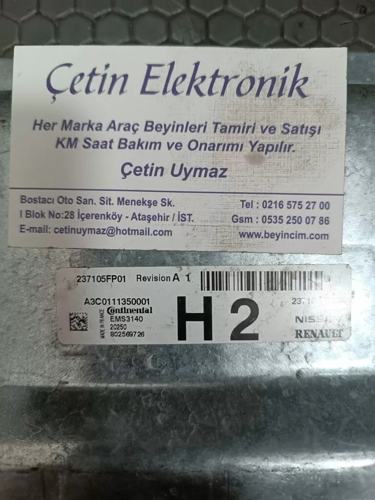 ÇIKMA NİSSAN MOTOR BEYNİ 237105FP01 A3C0111350001 EMS3140