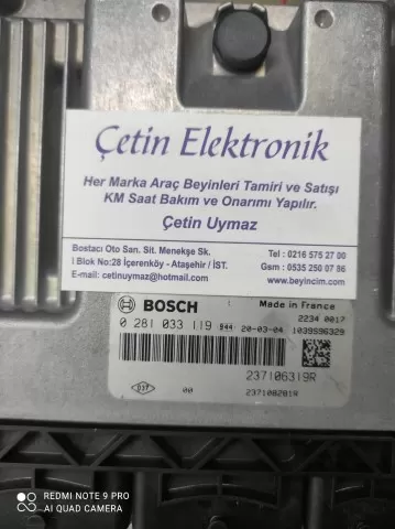 Renault-clio 1.5dci Dizel ECU 0281033119 237106319r sıfırlama hamlama yapılır