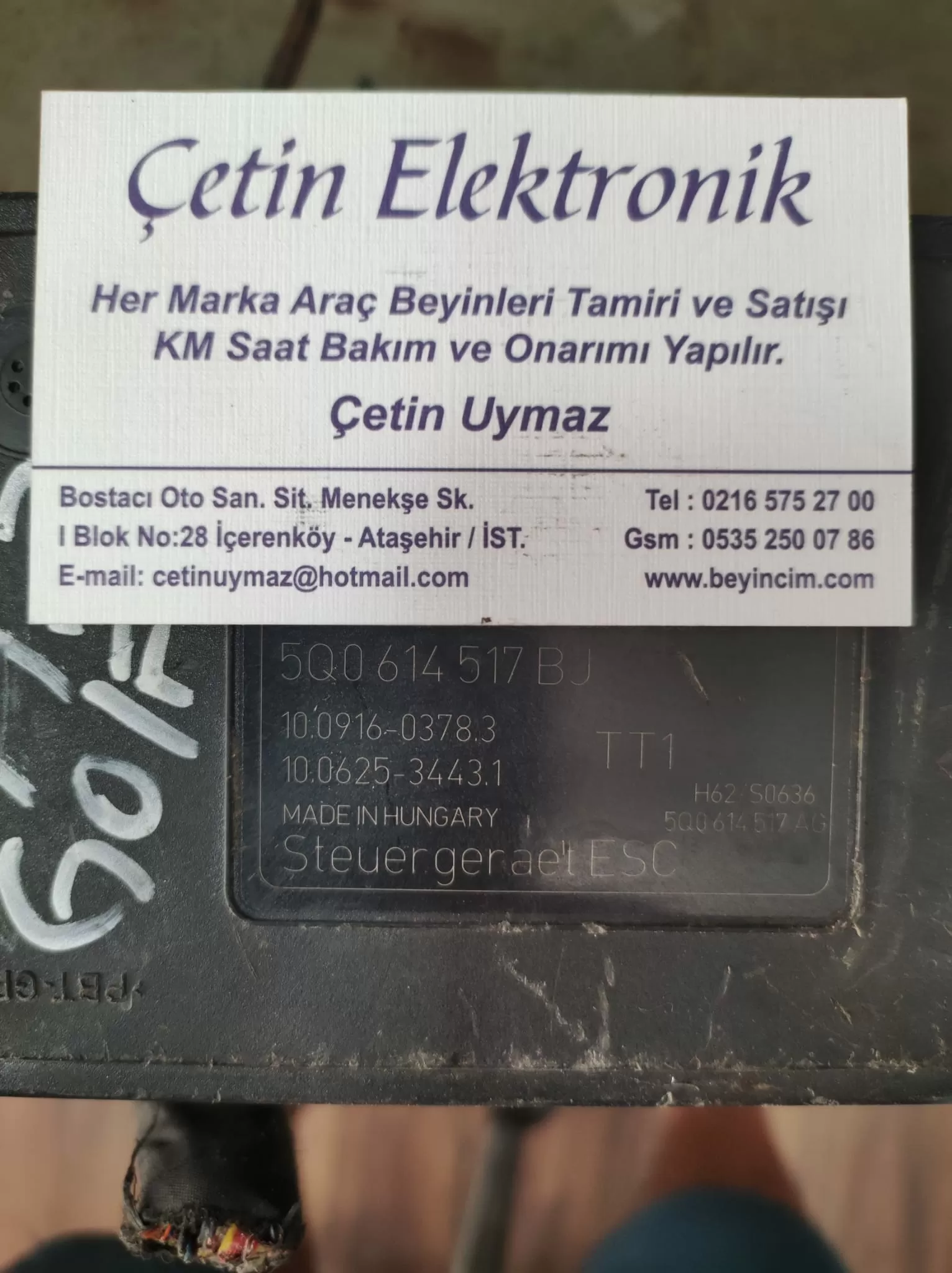 5Q0614517BJ 10.0916-0378.3 10.0625-3443.1 28.5158-6806.3 VW GOLF BEYİNCİM.COM