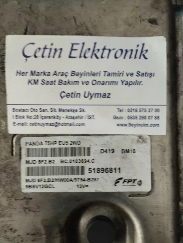 Fiat Panda 1.3 Motor Beyni 51896811 - MJD 8F2.B2