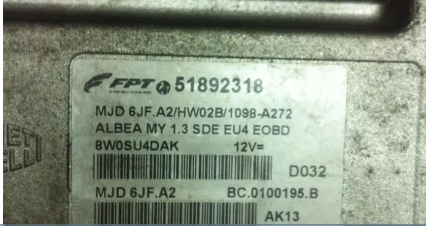 51892318 ALBEA MY 1.3 SDE EU4 EOBD 8W0SU4DAK MJD6JF.A2