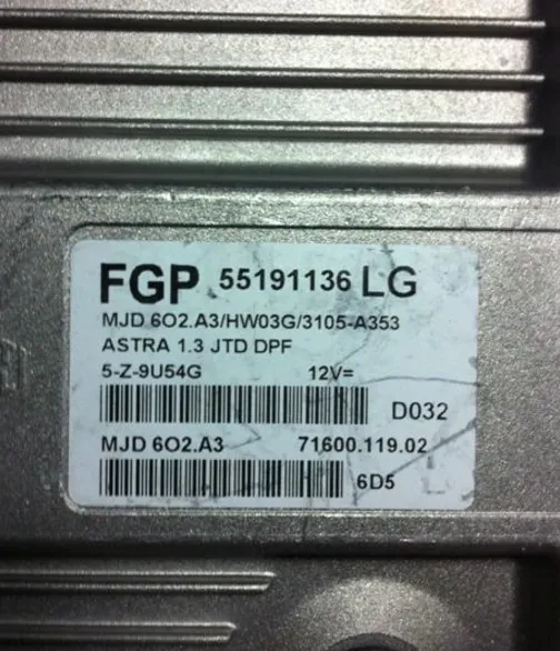 55191136 LG ASTRA 1.3 JTD DPF MJD 602.A3