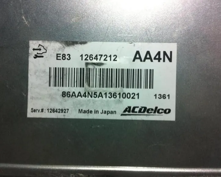 E8312647212 86AA4N5A13610021 Opel Astra J, Engine control unit, ECU
