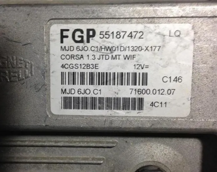 55187472 Opel Corsa 1.3CDTI Engine Ecu