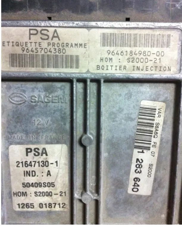 9645704380 9646184980-00 PSA 21647130-1 – Peugeot motor beyni