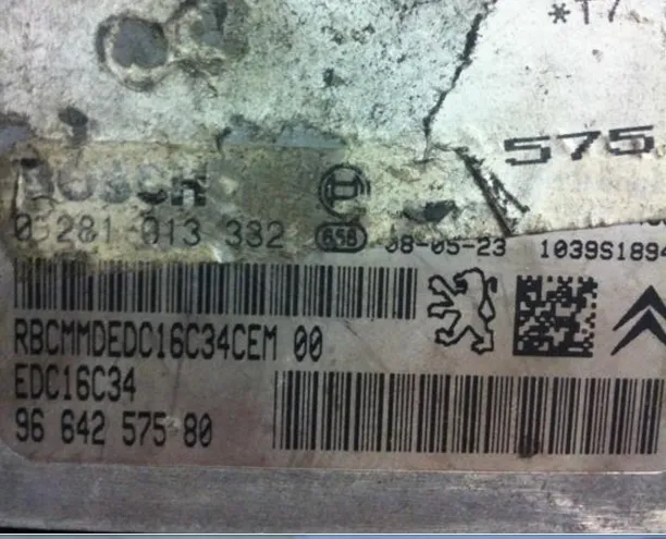 0281013332 EDC16C34 9664257580 PEJO DiZEL MOTOR BEYNi EDC16