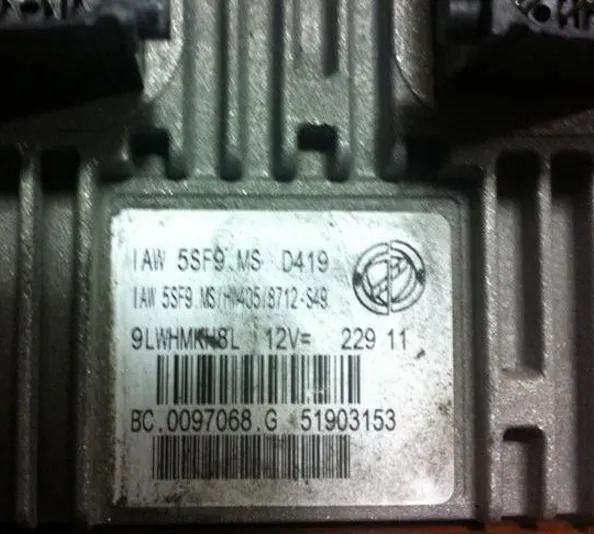 IAW5SF9MS FiAT BENZiNLi MOTOR BEYNi iMMO SIFIRLANIR 51903153