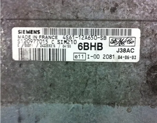 4S61-12A650-SB SIM210 6BHB J38AC FORT MOTOR BEYNİ S120977015C